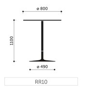 Barový stolík Chic RR10, p 80cm, v 110cm, čierny rám, čierna doska