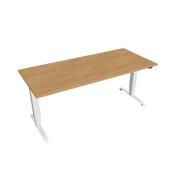 Pracovný stôl Motion, ZO, 3S, 180x61 - 128x80 cm, dub/biela