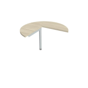 Doplnkový stôl Cross, pravý, 100x75,5x(60x60) cm, agát/kov