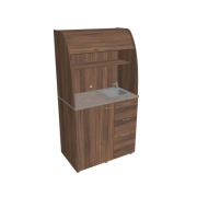 Kuchynka s drezom a bateriou pravá, 100x189,1x60 cm, orech/orech