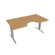 Pracovný stôl Motion Ergo, ZO, 3S, 160x61-128x90 cm, dub/sivá