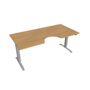 Pracovný stôl Motion Ergo, ZO, 2S, 180x70,5-120,5x90 cm, dub/sivá