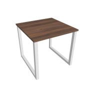Pracovný stôl UNI O, 80x75,5x80 cm, orech/biela