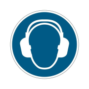 Príkazová značka na podlahu Použi chrániče sluchu