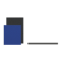 Priečkový paraván Akustik, 80x118 cm, modrý