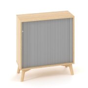 Policová skriňa ALFA ROOT, žalúziové dvere RAL9010, 1 polica, 80x45x88,7cm, dub