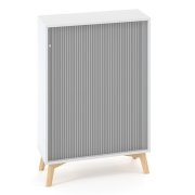 Policová skriňa ALFA ROOT, žalúziové dvere RAL9010, 2 police, 80x45x121,5cm, biela