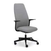 Kancelárska stolička LEVIA, vysoké operadlo, s podrúčkami, látka Fortis 16