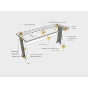 Pracovný stôl Cross, 160x75,5x60 cm, dub/kov