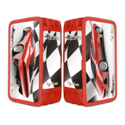 Peračník Gimboo 3-zipsový plný, Preteky, červený, 10 ks