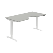Pracovný stôl Motion Ergo, PO, 2S, 180x70,5-120,5x90 cm, sivá/biela