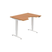 Pracovný stôl Motion Ergo, PO, 3S, 120x61-128x90 cm, jelša/biela