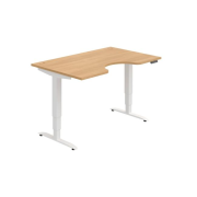Pracovný stôl Motion Ergo, PO, 3S, 140x61-128x90 cm, dub/biela