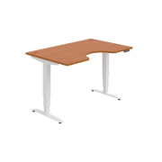 Pracovný stôl Motion Ergo, PO, 3S, 140x61-128x90 cm, čerešňa/biela