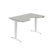 Pracovný stôl Motion Ergo, PO, 3S, 140x61-128x90 cm, sivá/biela