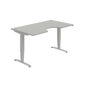 Pracovný stôl Motion Ergo, ZO, 3S, 160x61-128x90 cm, sivá/sivá