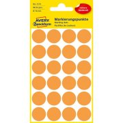 Etikety kruhové 18mm Avery neónovo oranžové