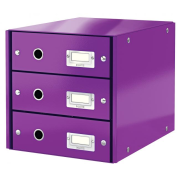 Zásuvkový box Leitz Click & Store 3 zásuvky purpurová